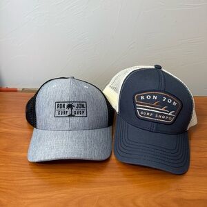 Set of 2 Ron John Surf Shop Snapback Adjustable Ball Cap Hat Embroidered Beach